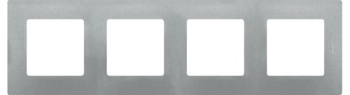 Рамка универсальная Legrand Etika 4-м. алюминий картинка